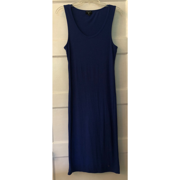 True Religion, Women's Ribbed Tank Dress, Size Large, Blue, Midi - Picture 1 of 9